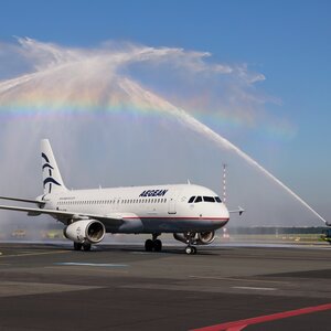 Inaugurační let Aegean Airlines, pravidelná linka z Prahy do Heraklionu, Foto: Letiště Praha