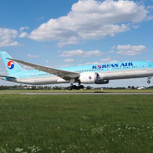 Boeing 787-9 Dreamliner společnosti Korean Air v Praze